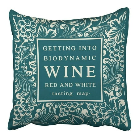 Punch Grape Leaf - CMFUN Green Grapevine Label for Bottle of Wine with Bunch Grapes Classic Leaf Healthy Pillowcase Cushion Cover 16x16 inch