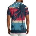 thumbnail image 2 of Men's USA 250th Anniversary American Flag Palm Tree Polo Shirt Patriotic Casual Short Sleeve America 250 Merchandise, 2 of 6