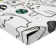 thumbnail image 2 of Ambesonne Cartoon Fitted Sheet, Sketchy Cats with, Full Size, Multicolor, 2 of 3