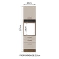 thumbnail image 2 of Mueble de Cocina Para Horno MADESA Torre Caliente Agata 60 cm 1 Puerta y 3 Cajones Marrón/Crema, 2 of 5