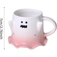 thumbnail image 3 of Ceramic ghost mug, Halloween Creative Spooky Cup with Cute Face, Cute Mug for Men, Women & Teens - Microwave & Dishwasher Safe (Pink), 3 of 13