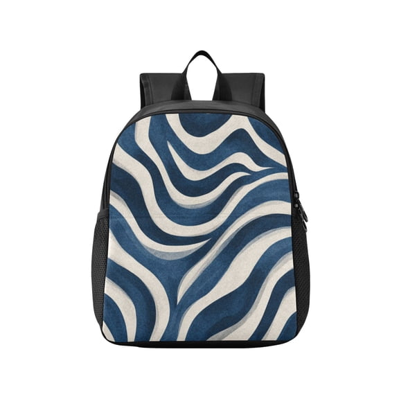 Toddler Backpack Dark Blue Zebra Stripes Waterproof Lightweight Backpack Casual Mini Daypack for Daycare & Travel