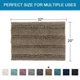 thumbnail image 3 of Primebeau Chenille Shaggy Rug Striped Gray Microfiber Polyester Bath Rugs, 20" x 32", Taupe Color, 3 of 8