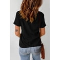 thumbnail image 5 of Women's Black MERRY and BRIGHT Crew Neck Graphic Tee - [ZhiHiMeRi] | (US 4-6)S,Black, 5 of 8