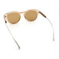 thumbnail image 7 of Mens Gentleman Hipster Horn Rim Keyhole Plastic Round Sunglasses Beige Silver - Brown, 7 of 7