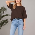 thumbnail image 2 of IMENGL Long Sleeve Tops for Womens Basic Round Neck Tees Color Cotton Blouses Comfy Fit Pullover Breathable Ladies Fashion Daily Loose Casual Women Long Sleeve Shirt,M-XXXXXL, 2 of 4