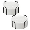 thumbnail image 1 of Juego de posavasos TWTli de silicona, 16 unidades, con soporte antideslizante, color blanco, 1 of 7
