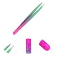 thumbnail image 3 of Unique Bargains 1 Pc Ice Flower Flat Edge Eyebrow Tweezer for Bathroom Travel Hotel Pink Stainless Steel, 3 of 4