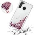thumbnail image 5 of Compatible with Samsung Galaxy A21 Case Glitter Liquid Cute Clear Phone Case Floating Quicksand Shockproof Protective Bumper Silicone Soft TPU Case for Samsung Galaxy A21 Love Rose YB, 5 of 12