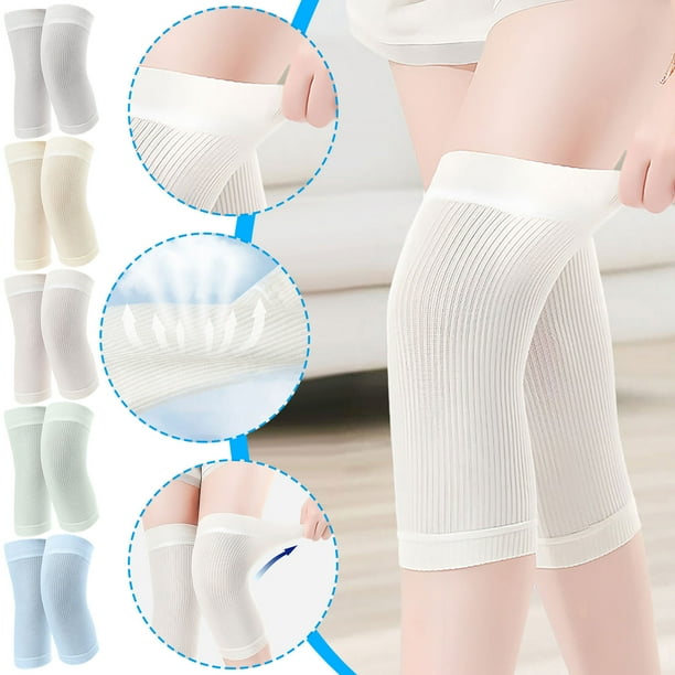 Rodilleras de seda sintética antideslizante | Calentadores térmicos para las rodillas para alivio del frío, artritis, soporte de punto ligero y transpirable, agarre seguro, lavables, tallas M/L/XL