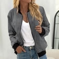 thumbnail image 2 of Duoif Veste Femme, Veste Décontractée Imprimée à la Mode pour Femmes, Cardigan à Fermeture Éclair, Gris TTG, 2 of 5