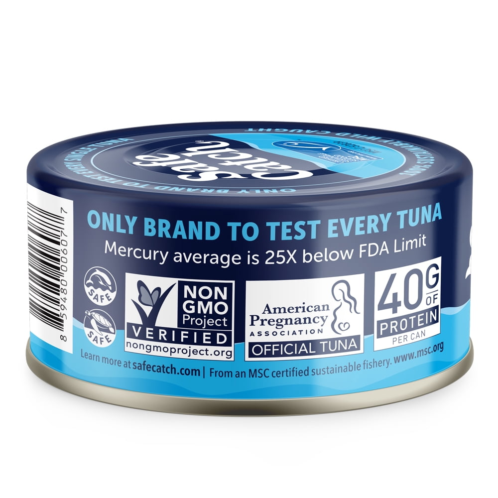 Safe Catch Wild Elite Pure Tuna, 6 Pack, 5 oz Cans – Low-Mercury, High-Protein Canned Tuna for Easy Meals