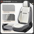 thumbnail image 5 of Coverado Car Seat Covers 2 Seats, Waterproof Faux Leather Front Seat Protectors, Auto Interior Cushions Universal Fit for Most Cars, Gray&White, 5 of 6