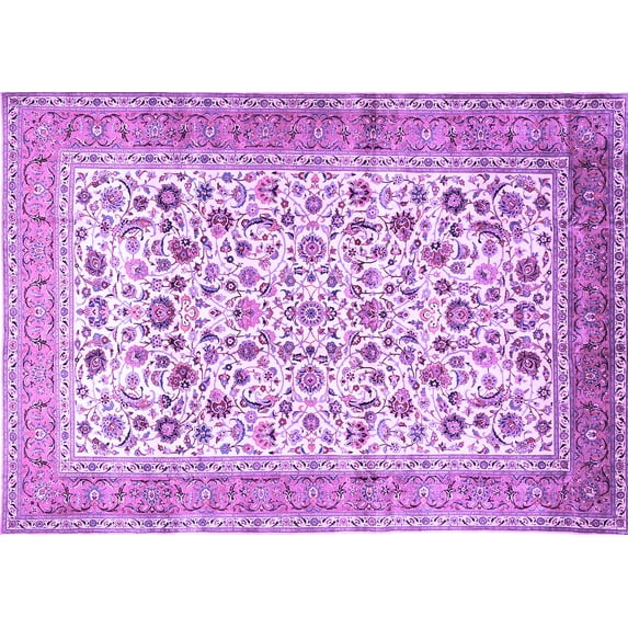 Ahgly Company Indoor Rectangle Persian Purple Traditional Area Rugs, 8' x 10'