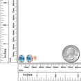 thumbnail image 4 of Gem Stone King 4.98 Ct Oval Checkerboard Swiss Blue Topaz 18K Rose Gold Plated Silver Earrings, 4 of 5