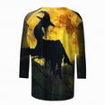 thumbnail image 4 of Godom Halloween Tshirt for Women Pumpkin Graphic Tees Tops 3/4 Sleeve Crew Neck Pullover Shirt, 4 of 6