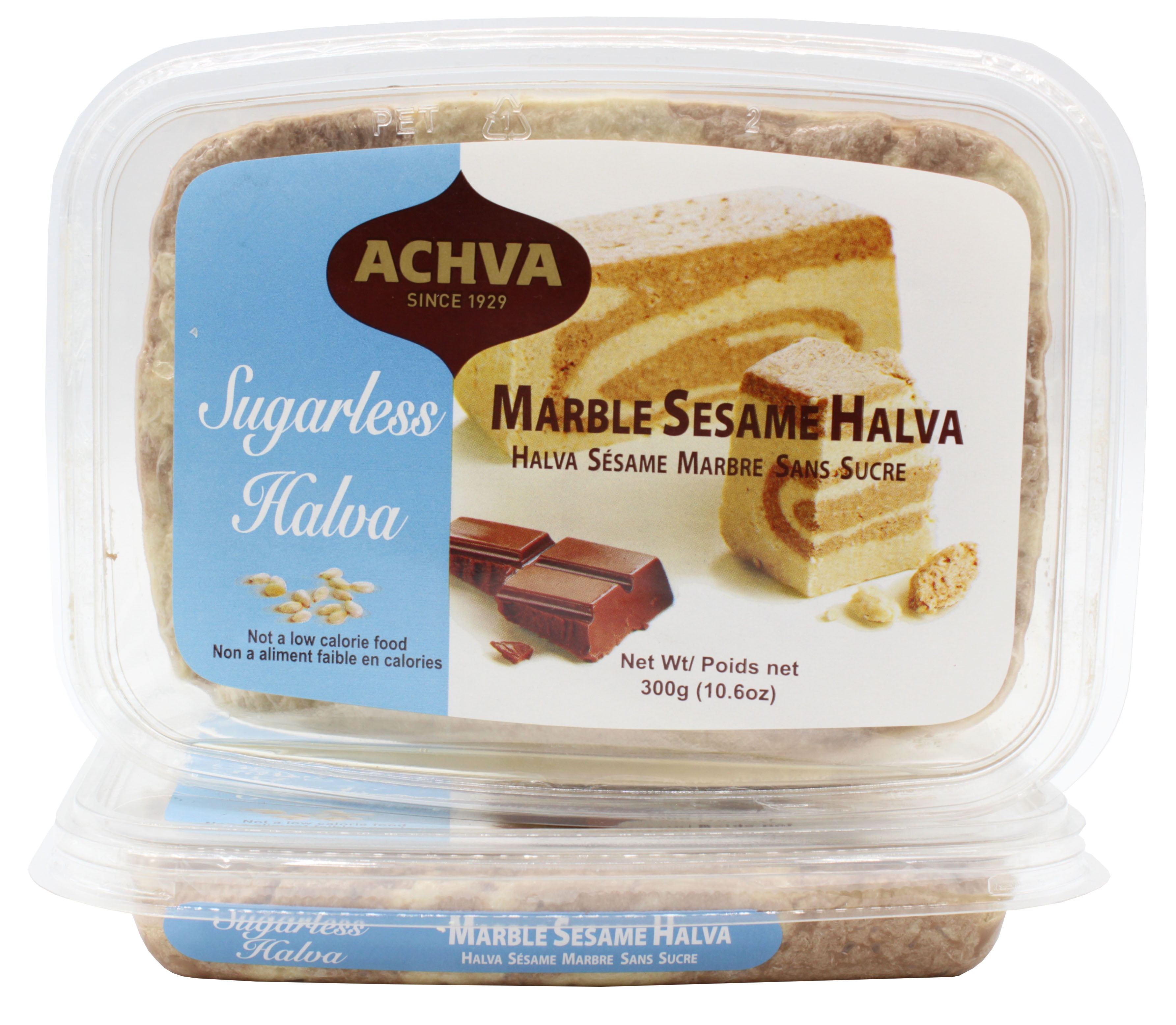 Achva Marble Sugar Free Halva Kosher,300 grams,Pack of 2