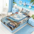 thumbnail image 5 of Manfei Watercolor Lighthouse Beach Twin Sheet Sets for Kids Boys and Girls, Nautical Bedding 3 Pieces, 1 Flat Sheet, 1 Fitted Sheet and 1 Pillowcase, 5 of 6