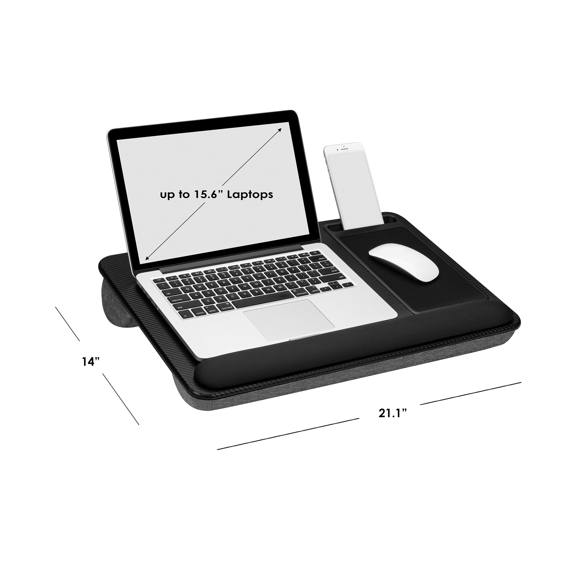 LapGear Home Office Pro Lap Desk Fits up to 15” Laptop 91598 Black Carbon 