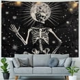 thumbnail image 4 of Orinice  Skull Tapestry Meditation Skeleton Tapestry Chakra Tapestry Starry Tapestry Black and White Stars Tapestry for Room 40x60inch, 4 of 6