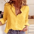 thumbnail image 2 of Ocio blanco amarillo camisas botón solapa algodón Lino Top señora suelta manga larga camisa de gran tamaño Blusas de mujer otoño Blusas Tan Jianjun unisex, 2 of 2