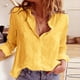thumbnail image 2 of Ocio blanco amarillo camisas botón solapa algodón Lino Top señora suelta manga larga camisa de gran tamaño Blusas de mujer otoño Blusas Tan Jianjun unisex, 2 of 2