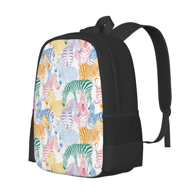 Balery Zebra Colourful Mochila para hombre y mujer - Tela Oxford 600D resistente - Gran capacidad, resistente al agua, ideal para la escuela, viajes y senderismo