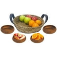 thumbnail image 3 of Woodard & Charles Large Round Serving Tray and 4 Acacia Wood Bowls, 5 Piece Serving Set, 3 of 7