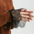 thumbnail image 4 of YUUZONE Lace Floral Pleated Sleeve False Cuffs White Black Sleeve Detachable Accessories, 4 of 19