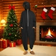thumbnail image 6 of Rohuuque Christmas Festival Onesie for Unisex Animal Dress Up Adult Pajamas Zipper Hoodie Casual Jumpsuit with Pocket Black, 6 of 9