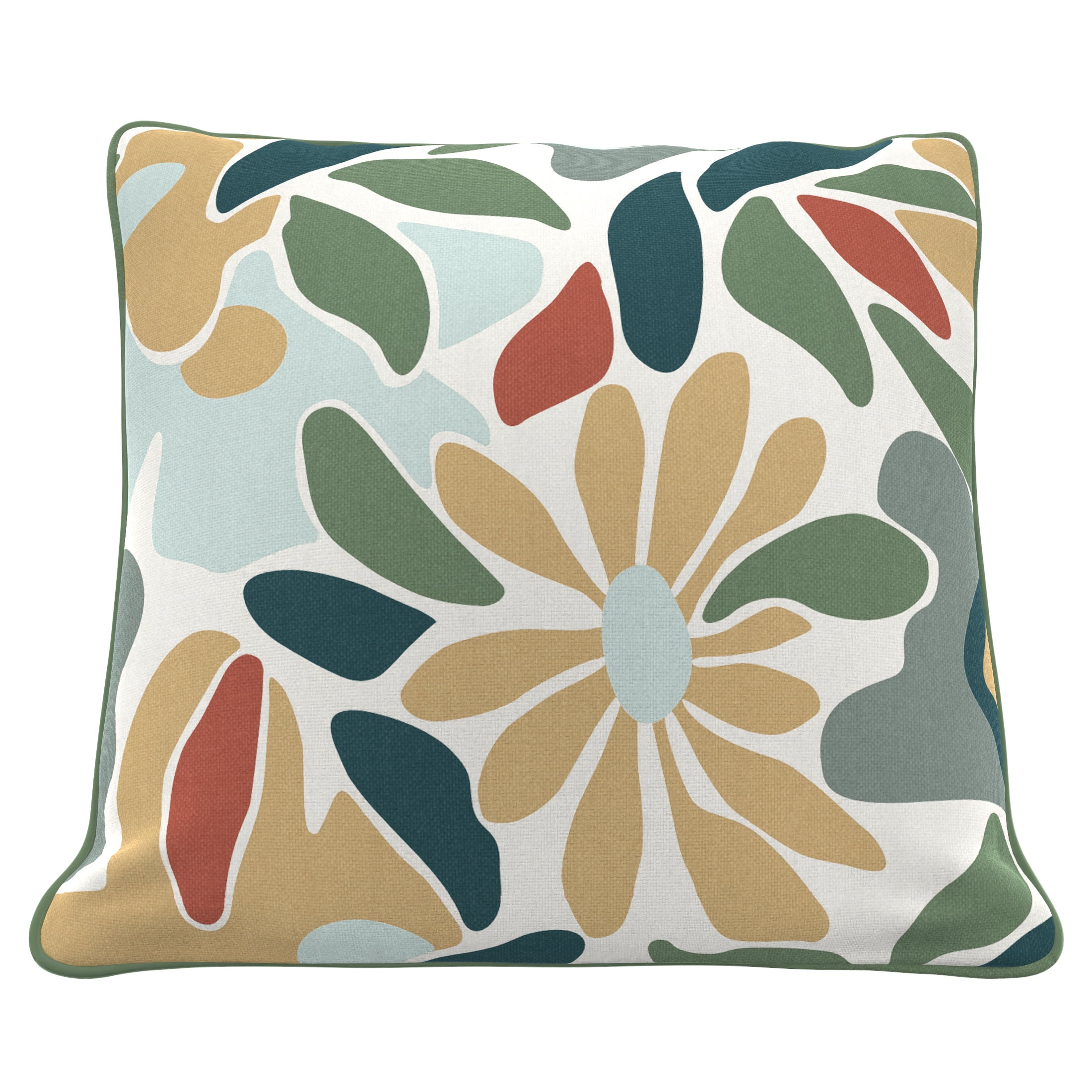 HOMETRENDS 16" x 16" Botanical Outdoor Toss Cushion, Fade Resistant