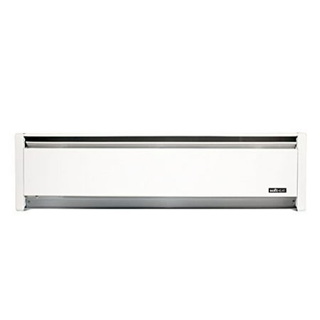Top-Rated Hydronic SoftHeat 500-Watt Electric Baseboard Heater by Cadet, Right-end wiring, 240V in white, safely provides quiet, even heat distribution with USA made quality and 7-Year