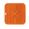 thumbnail image 1 of Pet Lick Mat Soft Silicone Prevent Choking Relieve Throat Sickness Cat Slow Eating Dish with Skid Resistance Suction Cup Orange, 1 of 1