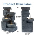 thumbnail image 3 of Alukang 21.85" Outdoor Water Fountain, 4-Tier Cascading Garden Waterfall Fountains with Warm LED Lights, Floor Standing Fountain Water Feature for Garden Patio, Backyard, Home Decor, Gray, 3 of 11