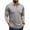 Gray, variant on SYMOID Men's Cotton Long Sleeve Polo Shirt - Striped Collar, Chest Pocket, Size M, Dark Blue