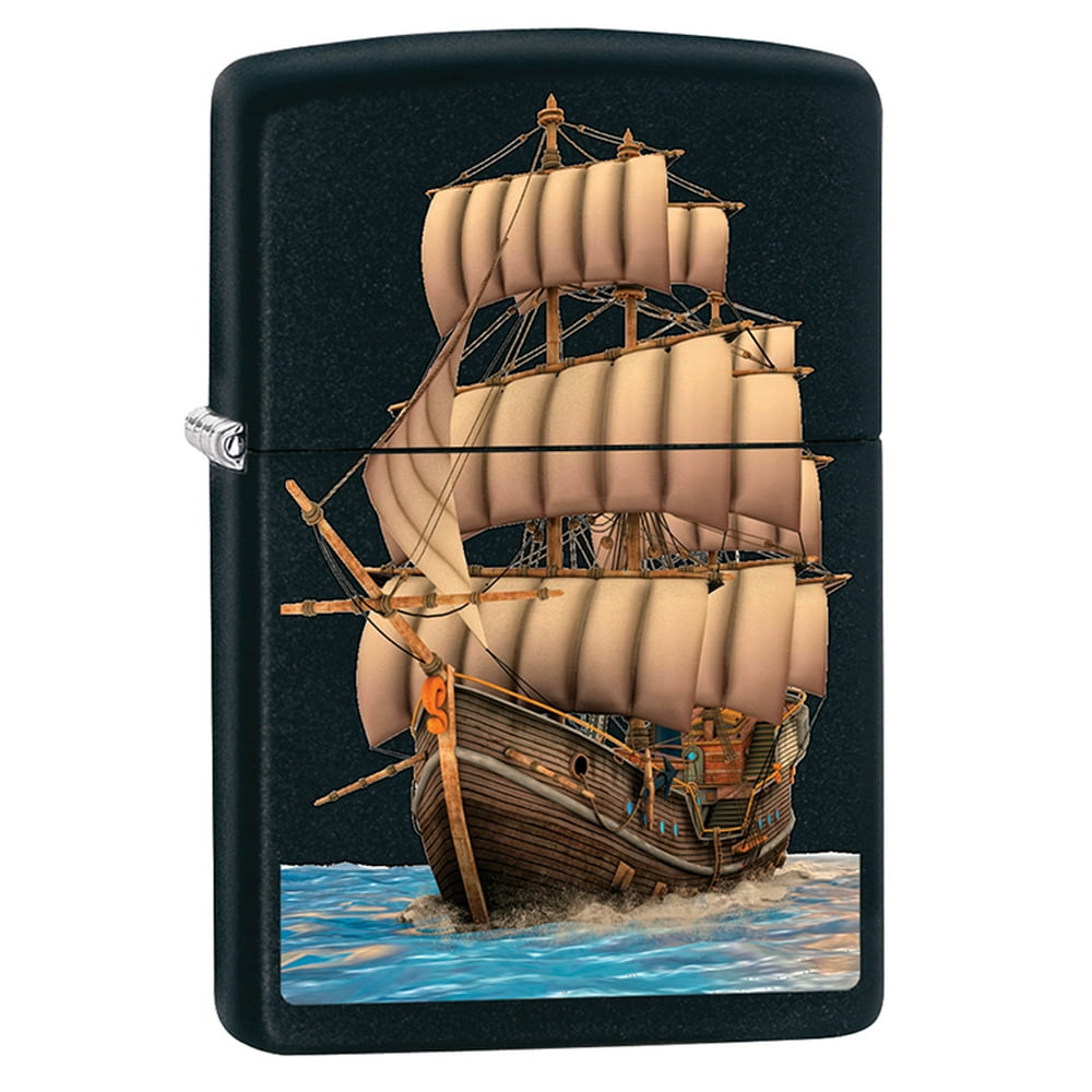Zippo Lighter Wooden Ship Black Matte 79761