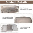 thumbnail image 4 of Double Jewelry Organizer Plastic Compartment Jewelry Organizer Small Box Square Carrying Storage Transparent Grey, 4 of 6