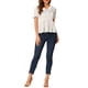 thumbnail image 2 of INSPIRAR CHIC Blusa de peplum con cuello Peter Pan y lunares, M Blanca, 2 of 7