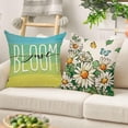 thumbnail image 5 of Hello Spring Daisy Flower Decorative Throw Pillow Covers 18 x 18 Set of 4, Just Bloom Floral Blue Truck Stripes Cushion Case Decor, Eucalyptus Leaves Butterfly Home Decoration for Sofa Couch, 5 of 6