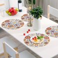 thumbnail image 6 of GZHJMY Mexican Talavera66 Round Placemats Set of 1 Washable Non-Slip Heat-Resistant Kitchen Placemats for Kitchen Table Decoration 15.4 inch, 6 of 7