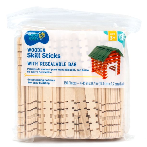 Hello Hobby Wood Skill Sticks, 150Pack