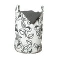 thumbnail image 1 of Floral Laundry Bag, Uncolored Summer Flowers with Stems Peduncle and Leaves Graphic, Hamper Basket with Handles Drawstring Closure for Laundromats, 13" x 19", Charcoal Grey White, by Ambesonne, 1 of 4