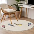 thumbnail image 4 of Watercolor Birds Round Area Rug 4Ft Washable Circle Rugs for Bedroom Dining Room, Spring Animal Country Beige Non-Slip Carpet Floor Mats Indoor Outdoor Carpet Runner Aesthetic Home Decor, 4 of 8