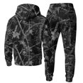 thumbnail image 5 of JULMCOMO Mens Tracksuit Tree Leaf Print Drawstring Hooded Casual Loose Fit Pullover Sweatshirt Drawstring Jogging Pants Sweatsuit Fall Winter 2 Piece Sets Black L, 5 of 5