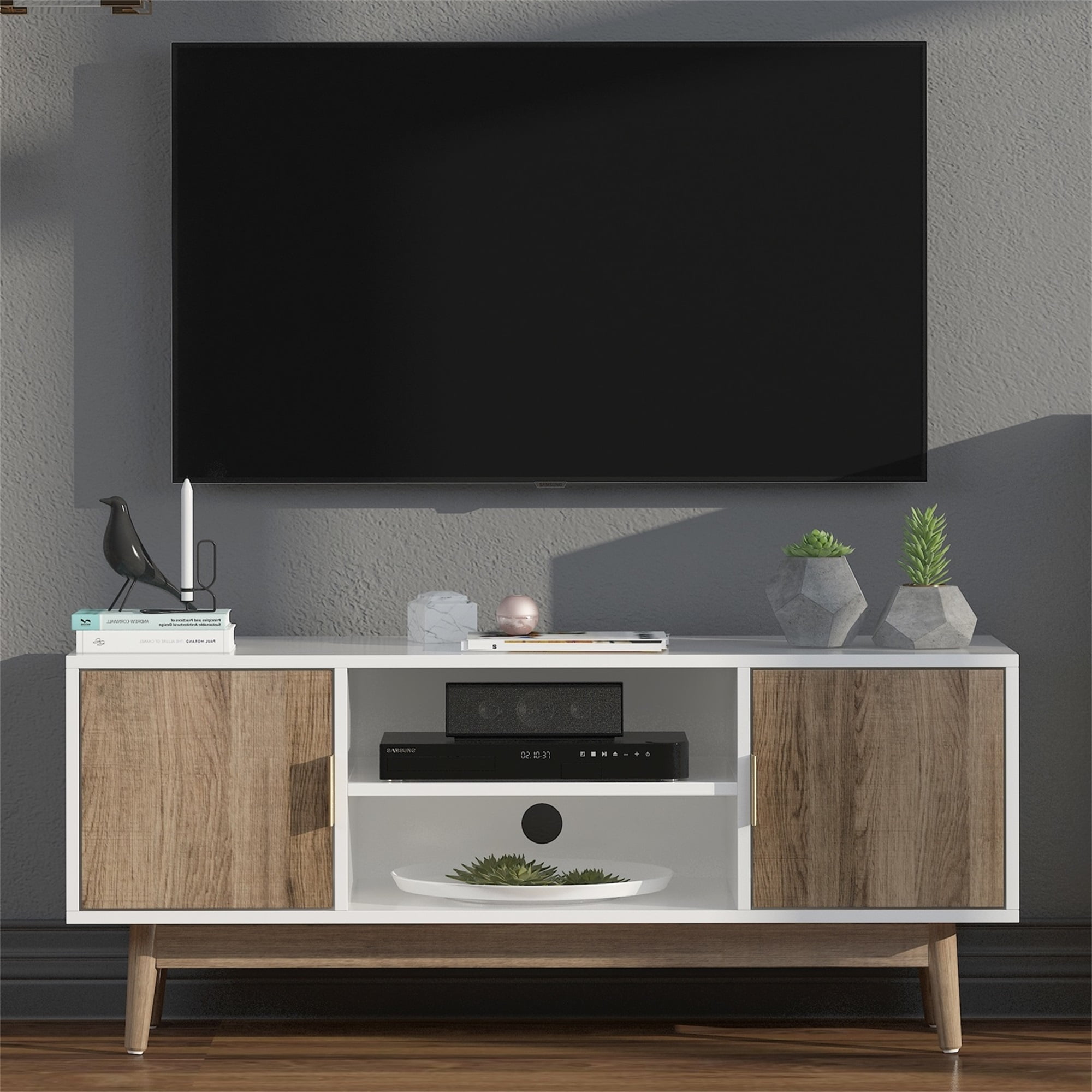 Spaco TV Stand with 2 Doors for TVs up to 45" with Storage for Living Room Spaco TV Stand with 2 Doors for TVs up to 45" with Storage for Living Room