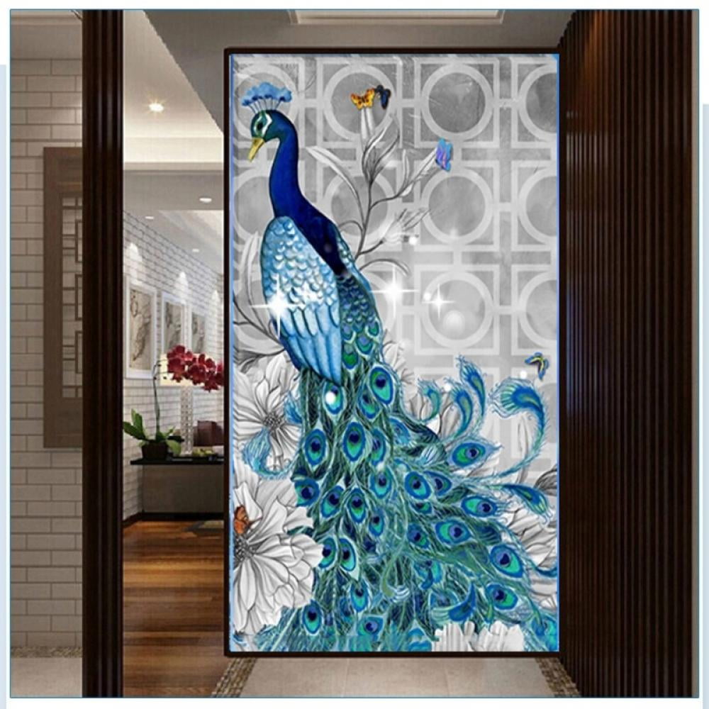 MYWORY 3 Sets of 5D Diamond Painting Peacock Full Drill Diamond Painting by Number Kits Wall Decoration (Each Set:11.8X15.8 in/30X40 cm)