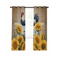 thumbnail image 7 of Bathing Roosters Blackout Curtains for Bedroom, Countryside Sunflower Vintage Burlap Thermal Insulated Kitchen Drapes with Grommets, Light Blocking Window Treatment, 2 Panels 52" x 54", 7 of 7