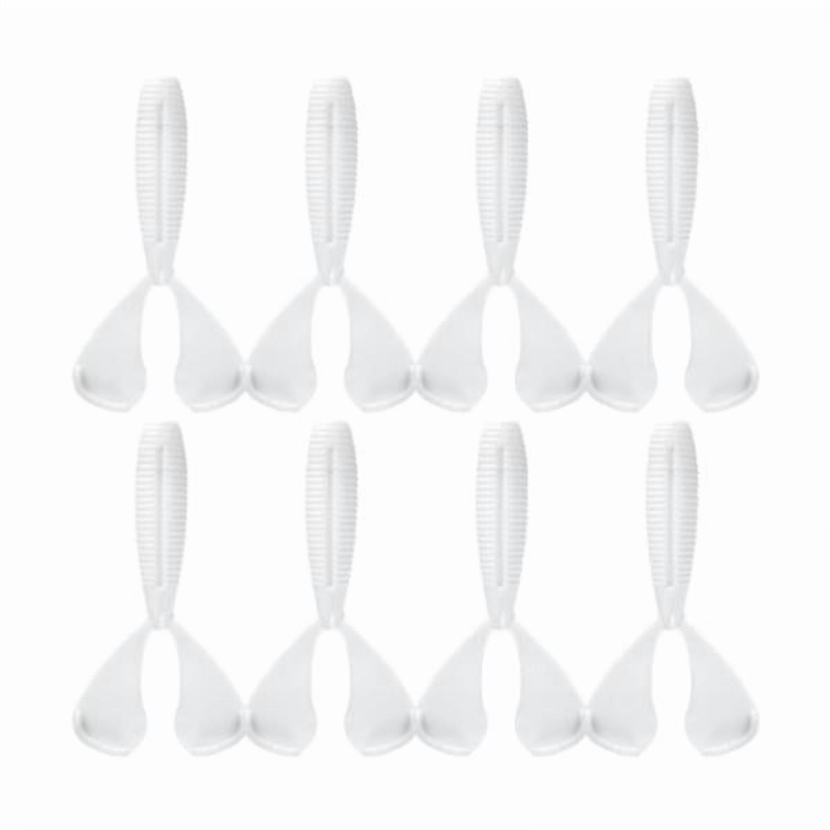 MAGIDEAL 4x8 Pieces Grub Fishing Lure Jerk Baits for Trout Crappie Bass Swimbaits Paddle milky white