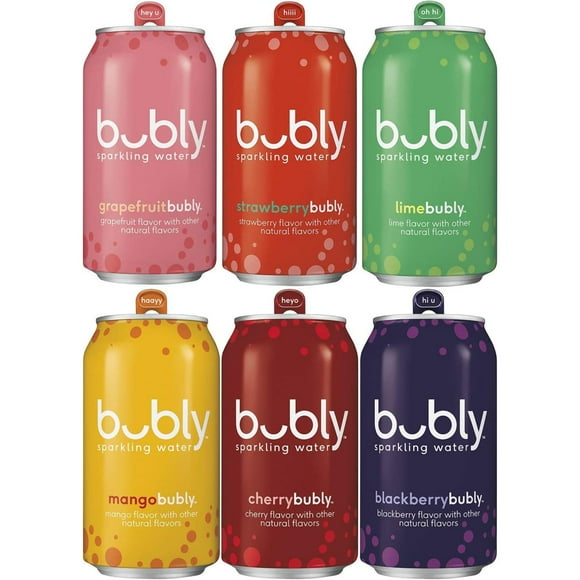 Sparkling Water, 6 Flavor Variety Pack, 12 fl oz Cans (18 Pack) - 1