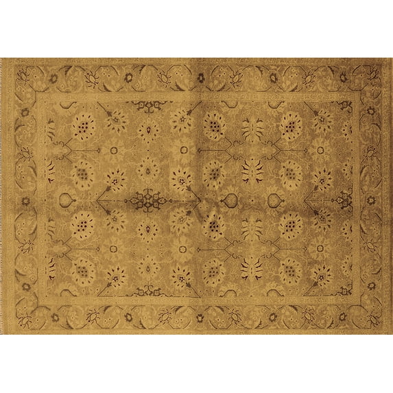 Ahgly Company Indoor Rectangle Oriental Brown Industrial Area Rugs, 5' x 8'